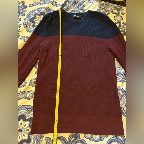 EXPRESS Mens Size S Burgundy/Dark blue 100% Cotton Pullover Sweater Crew Neck - Picture 9 of 9
